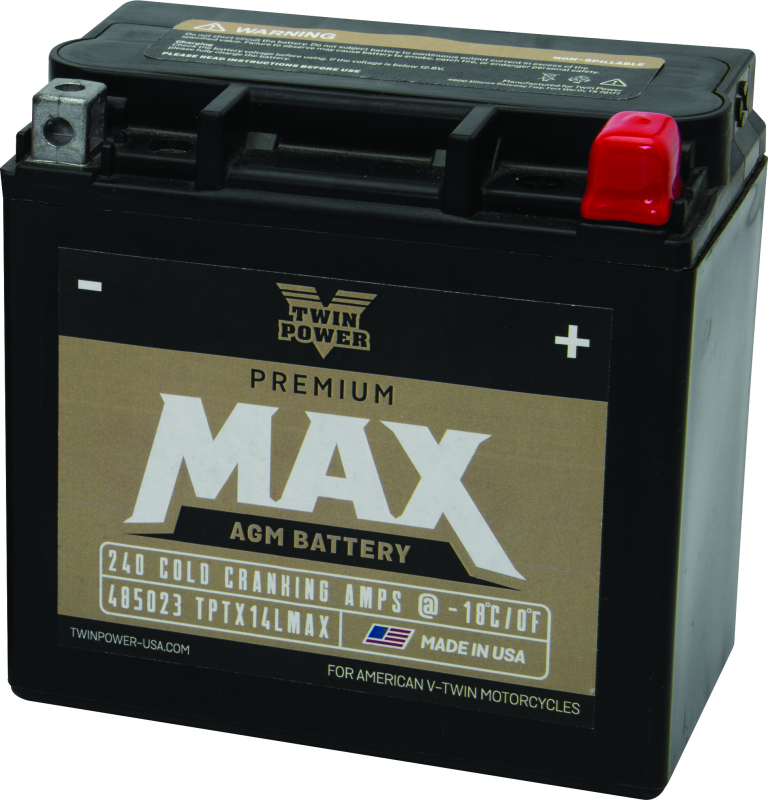 Twin Power GYZ-16HL Premium MAX Battery Replaces H-D 65958-04 Made in USA 240 CCA Batteries TwinPower