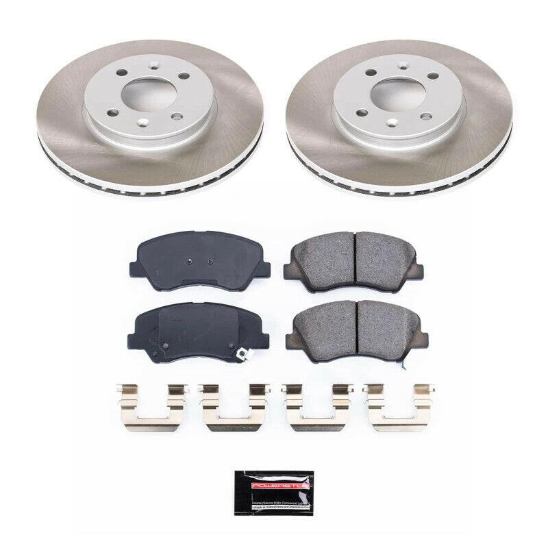 Power Stop 12-17 Kia Rio Front Semi-Coated Rotor Kit Brake Kits - Performance Blank PowerStop