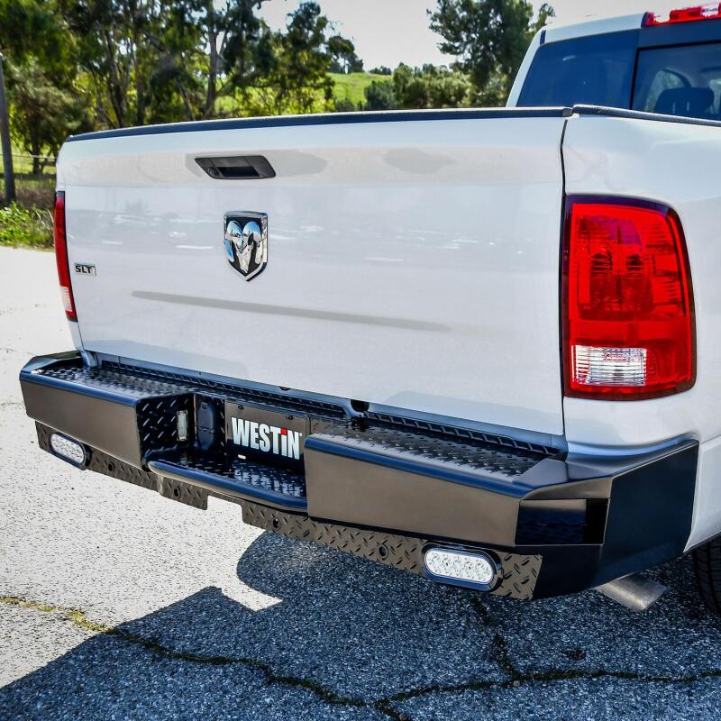 Westin 09-18 Ram 1500 HDX Bandit Rear Bumper - Black Bumpers - Steel Westin