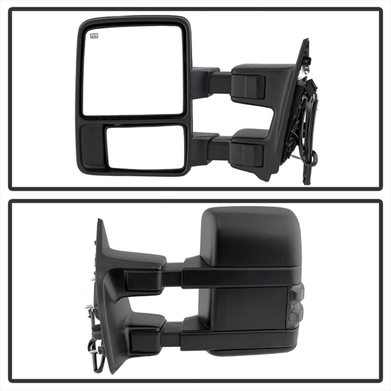 xTune Ford SuperDuty 08-15 Extendable Heated Mirrors w/ LED Signal Smoke MIR-FDSD08S-PW-SM-SET Side Mirrors SPYDER