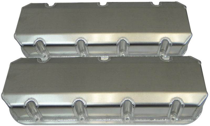 Moroso Chevrolet Big Block Valve Cover w/Billet Rail - No Logo - Exhaust & Intake Pockets - Aluminum Valve Covers Moroso