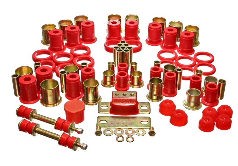 Energy Suspension 74-77 Oldsmobile Cutlass/442/F-85/Europa Red Hyper-flex Master Bushing Set Bushing Kits Energy Suspension