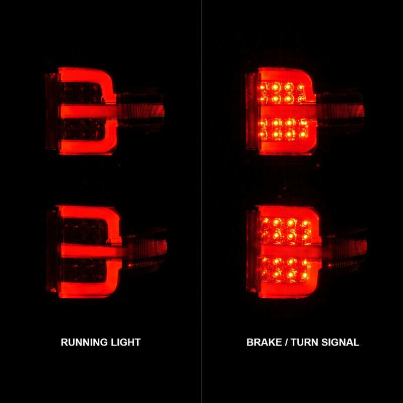 ANZO 15-19 Chevy Silverado 2500HD/3500HD (Factory Halogen Only) LED Tail Lights Black w/Clear Lens Tail Lights ANZO