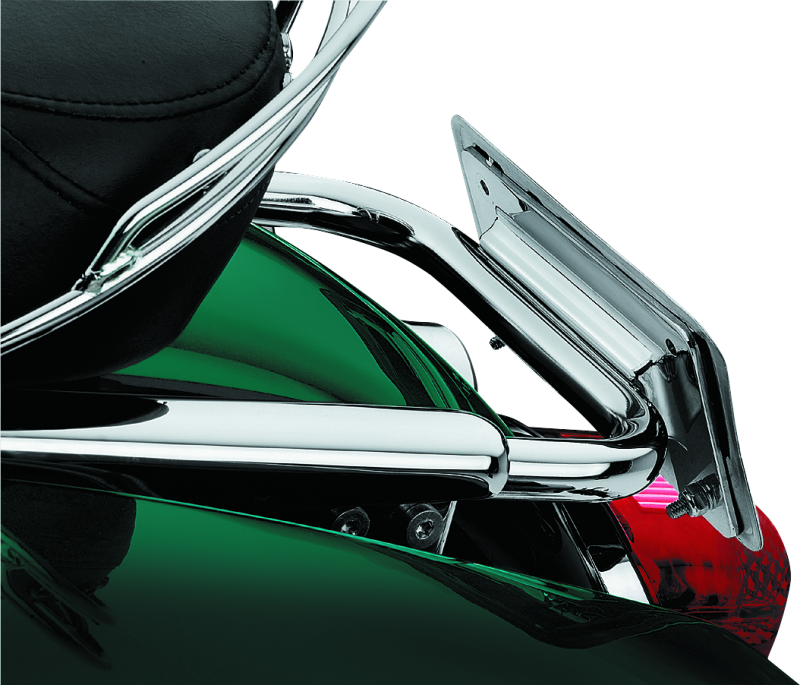 Kuryakyn Laydown License Plate Holder 97-08 Touring Chrome License Plate Relocation Kuryakyn