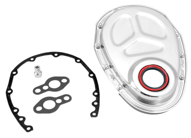 Spectre SB Chevrolet Timing Cover (Incl. Pre-Installed Seal/Gaskets/Bolts) - Chrome Timing Covers Spectre