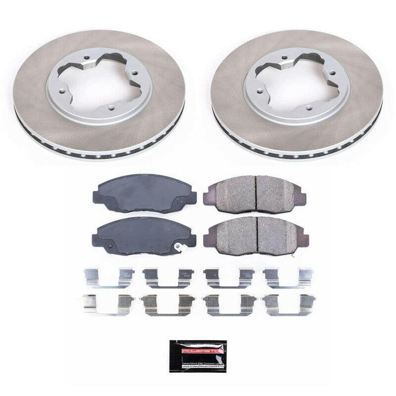 Power Stop 90-97 Honda Accord Front Semi-Coated Rotor Kit Brake Kits - Performance Blank PowerStop