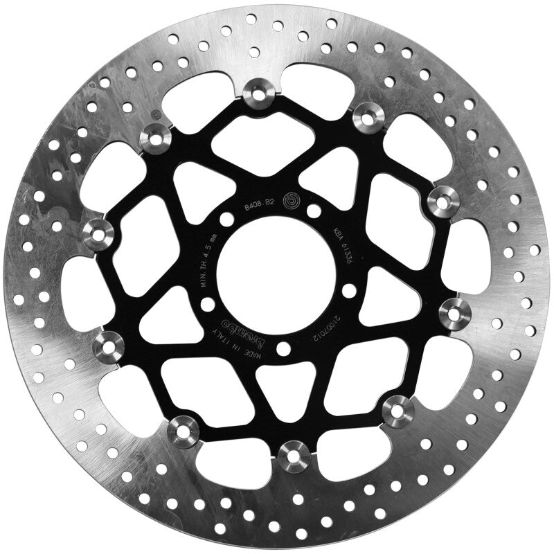 Brembo OE 17-22 Ducati Scrambler Cafe Racer 803cc 330x5mm Brake Disc - Front Floating Brake Rotors - Slotted Brembo OE