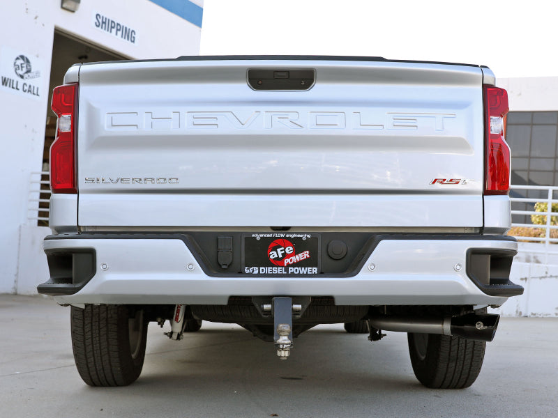 aFe 23-23 GM Trucks L6-3.0L (td) LZ0 Large Bore-HD 3 IN 409 SS Back Exhaust System w/Black Tip DPF Back aFe