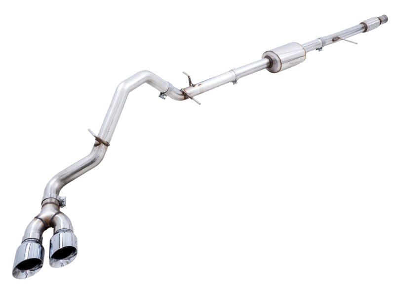 AWE Tuning 4th Gen GM 1500 5.3L 0FG Catback Dual Side Exit (Flat Bumper) - Chrome Tips Catback AWE Tuning