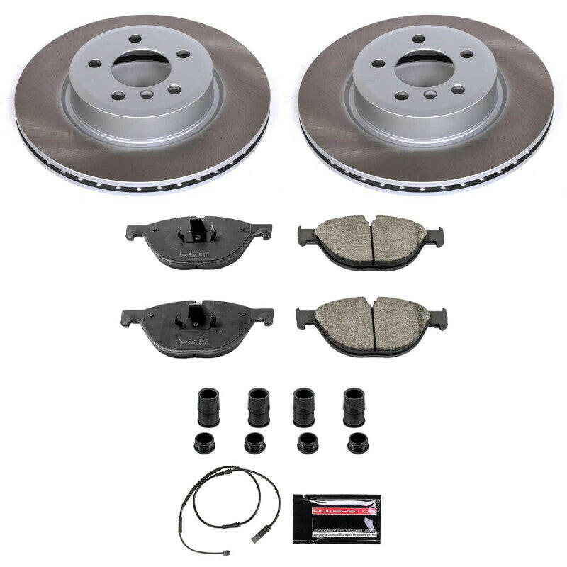 Power Stop 12-13 BMW 528i Front Semi-Coated Rotor Kit Brake Kits - Performance Blank PowerStop