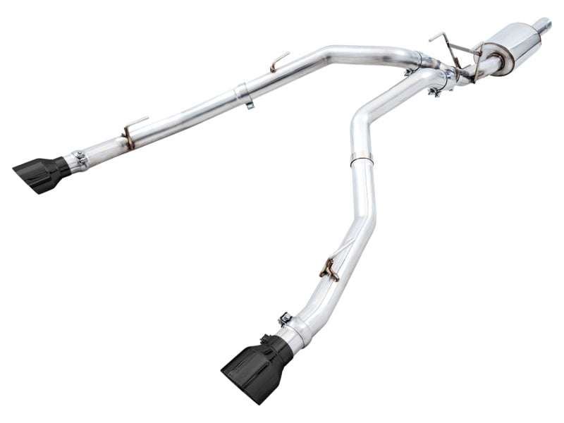 AWE Tuning 09-18 RAM 1500 5.7L (w/Cutouts) 0FG Dual Rear Exit Cat-Back Exhaust - Diamond Black Tips Catback AWE Tuning