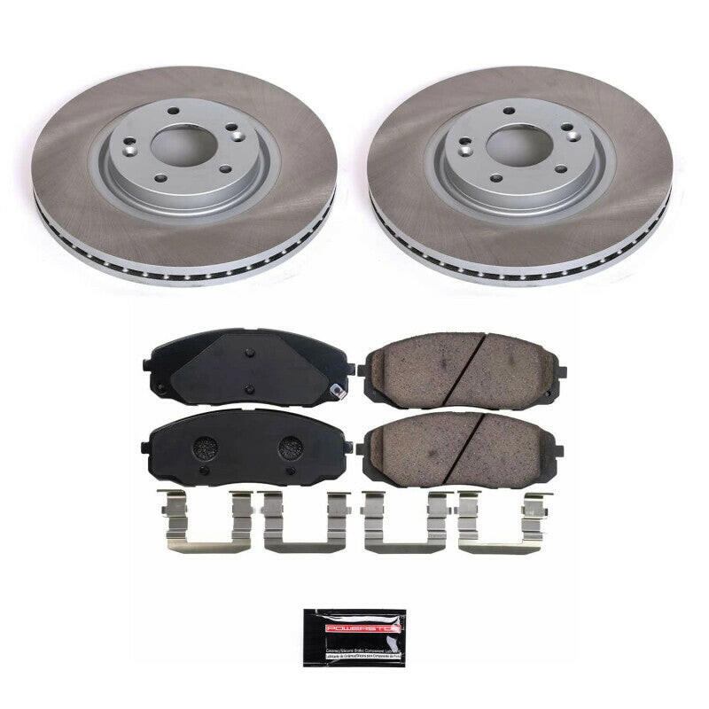 Power Stop 15-21 Kia Sedona Front Semi-Coated Rotor Kit Brake Kits - Performance Blank PowerStop