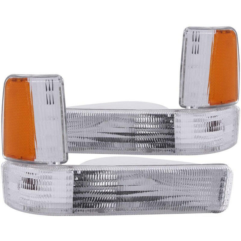 ANZO 1991-1996 Dodge Dakota Euro Parking Lights Chrome w/ Amber Reflector Lights Corner ANZO