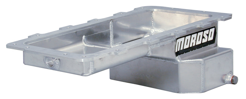 Moroso Ford 4.6/5.4L (w/Rear Sump) Drag Race Baffled Internal Wet Sump 7qt 6.5in Aluminum Oil Pan Oil Pans Moroso