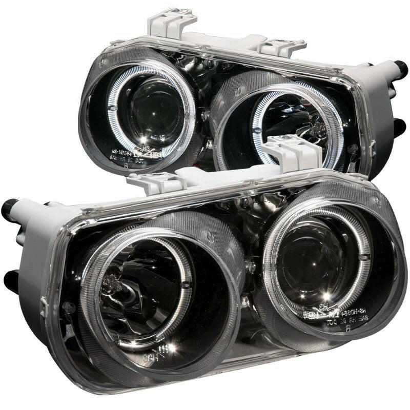 ANZO 1994-1997 Acura Integra Projector Headlights w/ Halo Black Headlights ANZO