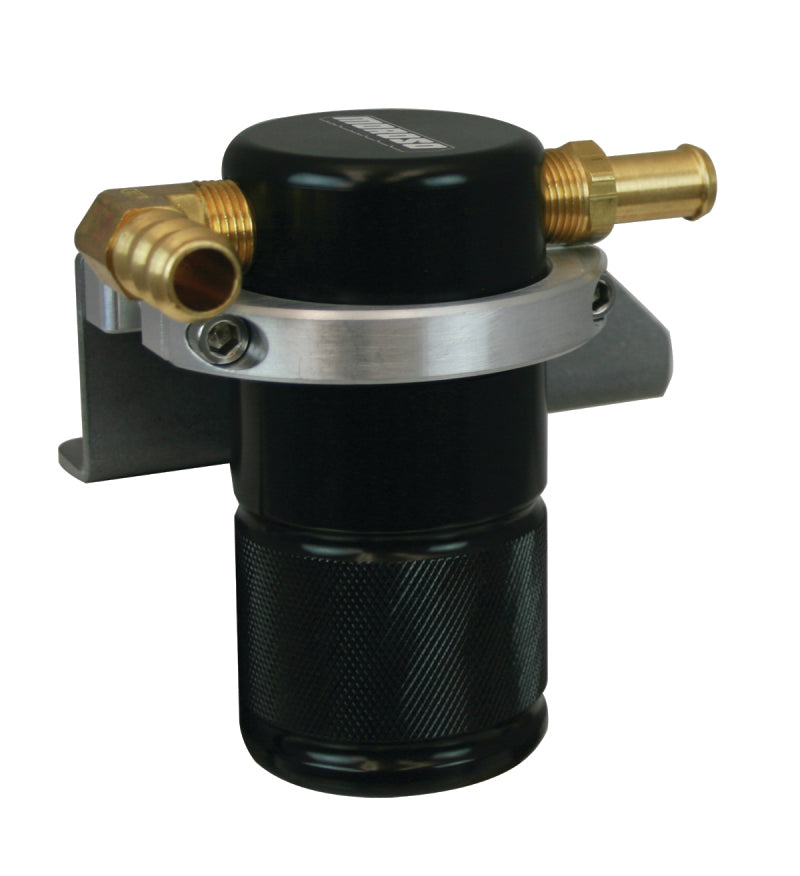 Moroso 10-14 Volkswagen Golf/Jetta 2.0T Air/Oil Separator Catch Can - Billet Aluminum - Black Finish Oil Catch Cans Moroso