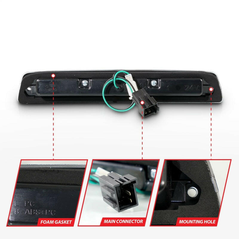 ANZO 1994-2001 Dodge Ram 1500 LED 3rd Brake Light Smoke Lights Corner ANZO