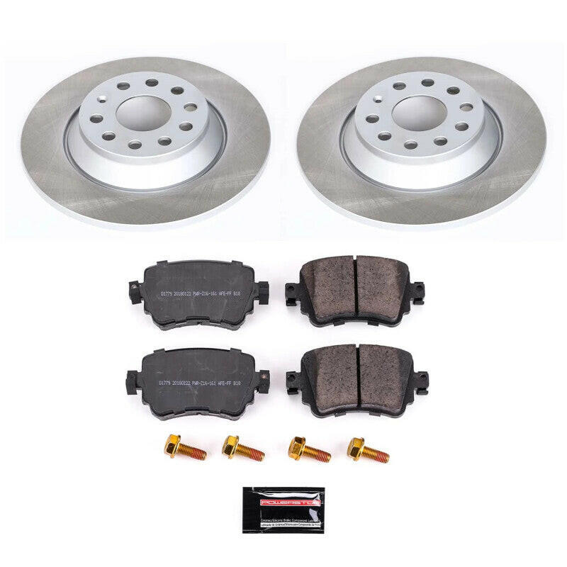 Power Stop 16-18 Audi Q3 Quattro Rear Semi-Coated Rotor Kit Brake Kits - Performance Blank PowerStop