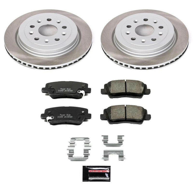 Power Stop 14-19 Cadillac CTS Rear Semi-Coated Rotor Kit Brake Kits - Performance Blank PowerStop