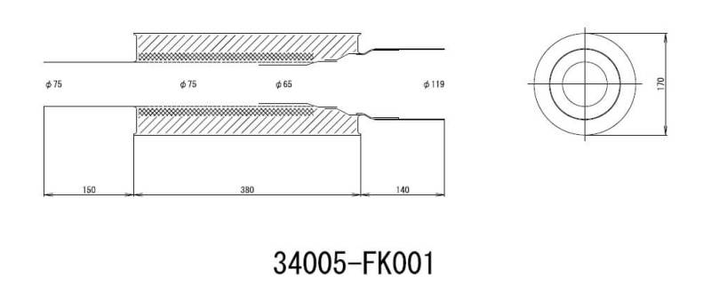 HKS Universal Stainless Hi Power 170mm Titanium Muffler Muffler HKS