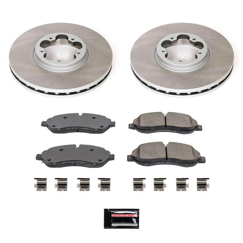 Power Stop 15-19 Ford Transit-350 Front Semi-Coated Rotor Kit Brake Kits - Performance Blank PowerStop