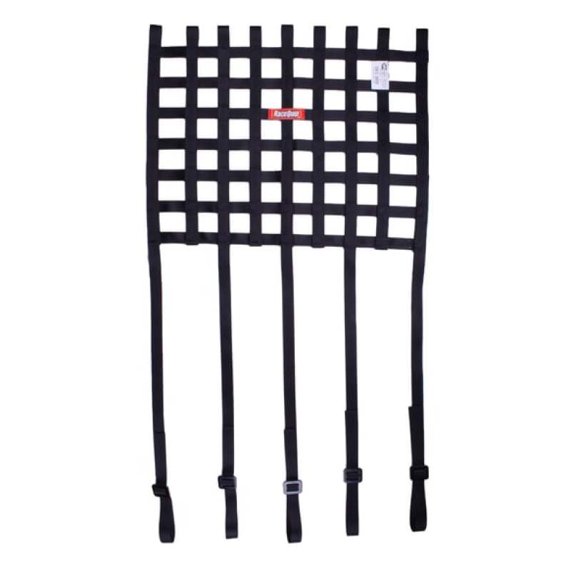 RaceQuip Ribbon Style Race Car Window Net w/1In Mounting Straps / SFI 27.1 Certified Blk 15 H X 18 W Window Nets Racequip