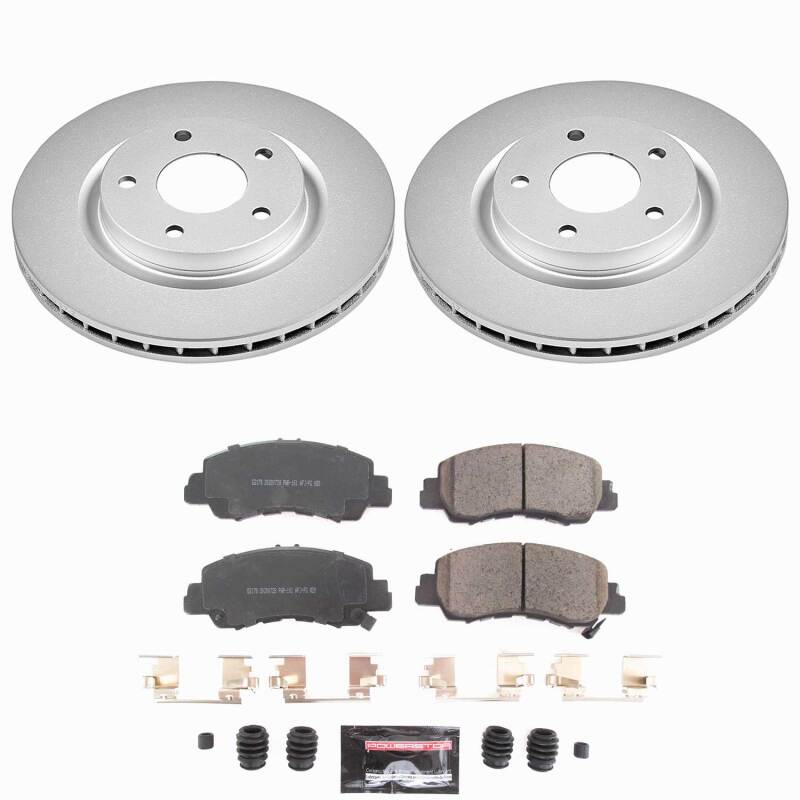 Power Stop 18-20 Mitsubishi Eclipse Cross Front Z23 Coated Brake Kit Brake Kits - Performance D&S PowerStop