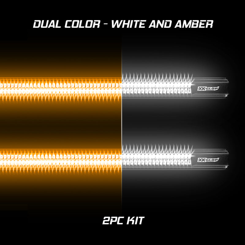 XK Glow Jeep & Truck Running Board Light w/ Turn Signal 2x48in White + Amber Light Accessories and Wiring XKGLOW