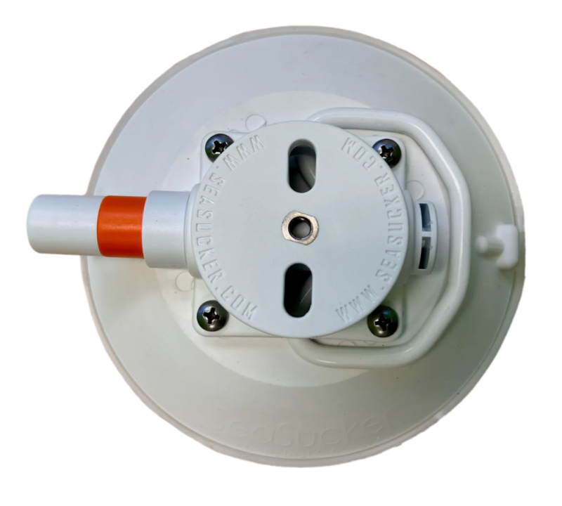 SeaSucker 4.5in. SeaSucker w/Flat-Top Stainless Steel D-Ring - White Mounts - Hooks/Handles/Utility SeaSucker