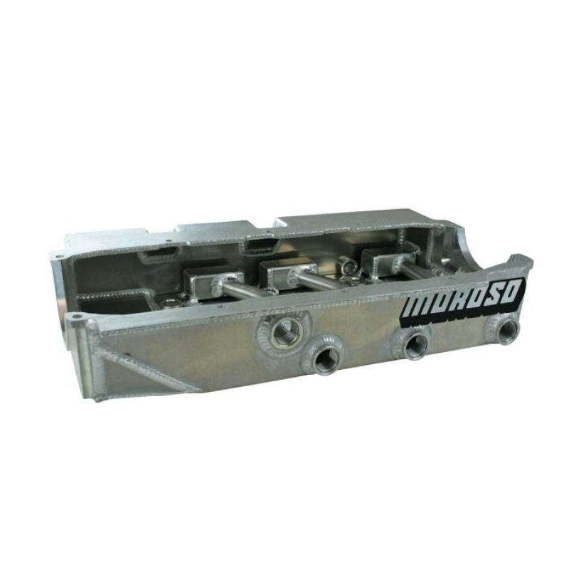 Moroso Small Block Chevy Asphalt Late Model Dry Sump 4.25in (w/3 Pick Ups) Aluminum Oil Pan Oil Pans Moroso