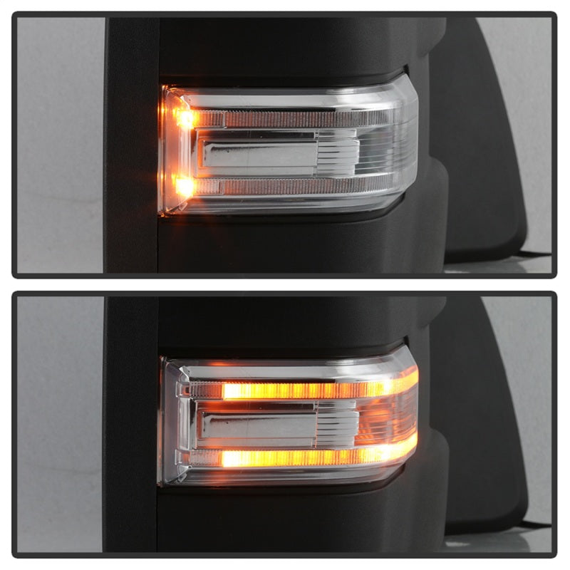 xTune 15-17 Ford F-150 Heated LED Telescoping Pwr Mirrors - Clr (Pair) (MIR-FF15015S-G4-PWH-CL-SET) Side Mirrors SPYDER
