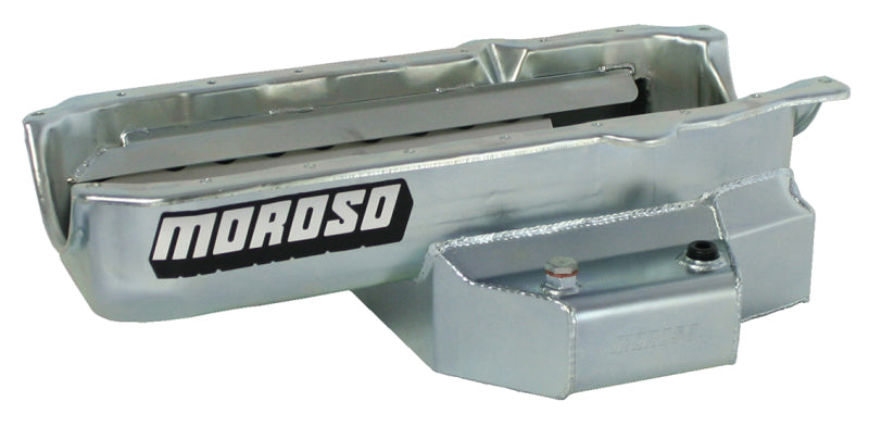 Moroso 86-Up Chevrolet Small Block (w/1 Piece Rear Main Seal) Wet Sump 6qt 6.5in Steel Oil Pan Oil Pans Moroso