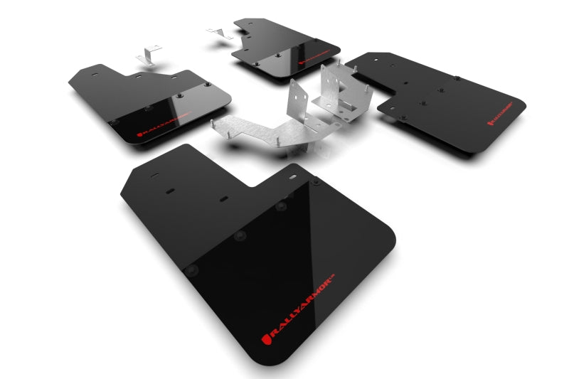 Rally Armor 21-25 Ford Bronco (Plstc Bmpr - NO Rptr/Sprt - NO RR/RB) Blk Mud Flap w/Red Logo Mud Flaps Rally Armor