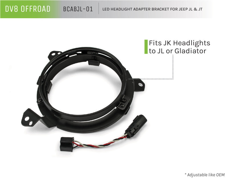 DV8 Offroad 18+ Jeep JL/Gladiator TJ / 7in Headlights Adapter Kit Headlights DV8 Offroad