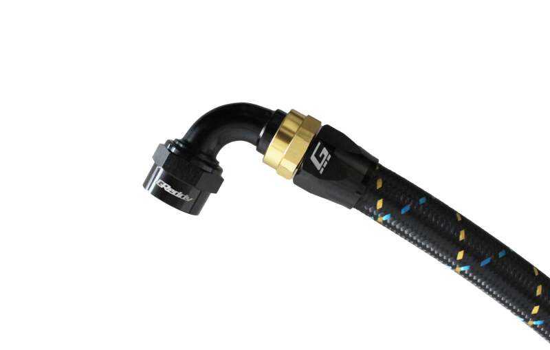 GReddy AN04 90 DEGREE HOSE END SWIVEL BLACK/GOLD ANODIZED Oil Line Kits GReddy