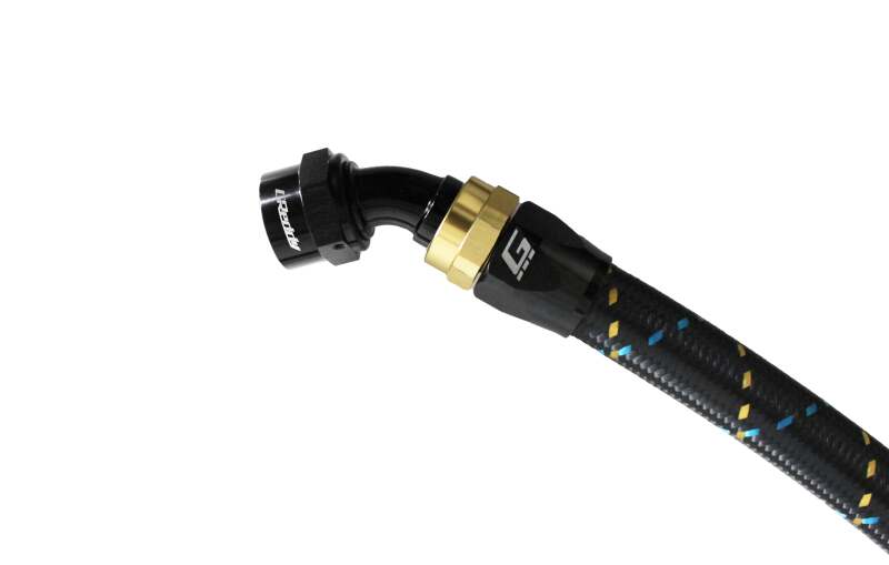 GReddy AN06 45 DEGREE HOSE END SWIVEL BLACK/GOLD ANODIZED Oil Line Kits GReddy