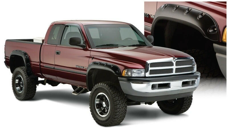 Bushwacker 94-01 Dodge Ram 1500 Fleetside Pocket Style Flares 4pc 78.0/96.0in Bed - Black Fender Flares Bushwacker