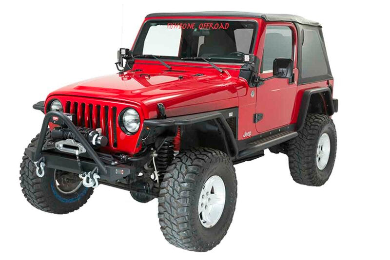 Fishbone Offroad 97-06 Jeep Wrangler TJ Rubicon Steel Front Bumper W/Stinger - Blk Txtrd Pwdercoat Bumpers - Steel Fishbone Offroad