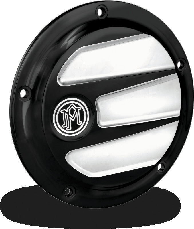 Performance Machine Scallop Derby Cover - Contrast Cut Platinum Engine Covers Performance Machine