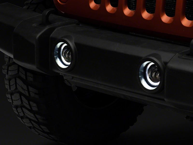 Raxiom 07-23 Jeep Wrangler JK & JL Axial Series Halo LED Fog Lights- Amber Headlights Raxiom