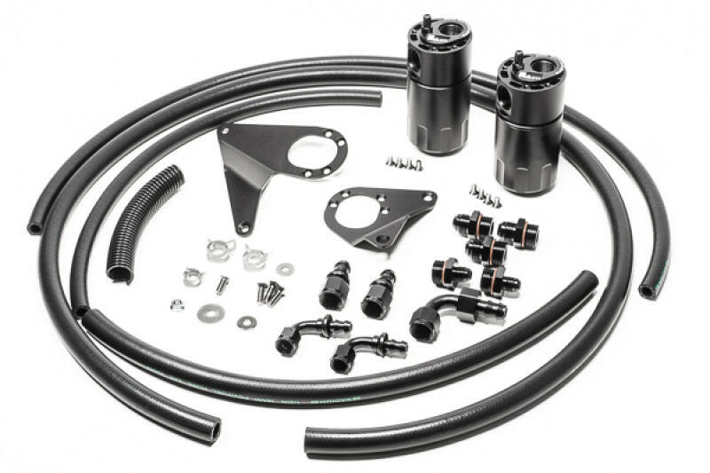 Radium Engineering Dual Catch Can Kit 08-16 Mitsubishi Evo Fluid Lock Oil Catch Cans Radium Engineering
