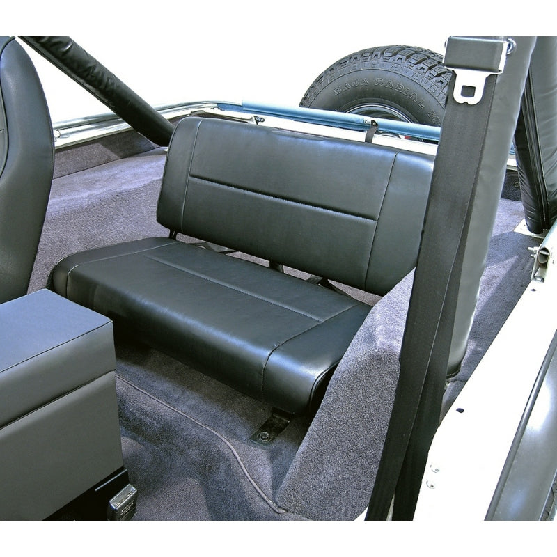 Rugged Ridge Fixed Rear Seat Black 55-95 Jeep CJ / Jeep Wrangler Seat Brackets & Frames Rugged Ridge