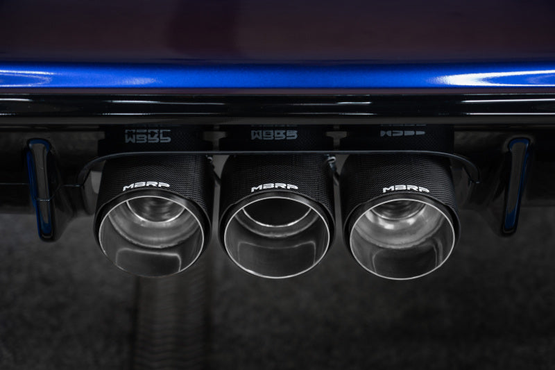MBRP 23-24 Honda Civic Type R 2.0L T304 SS 3in Cat-Back Exhaust Triple Center Outlet w/ Carbon Tips Catback MBRP