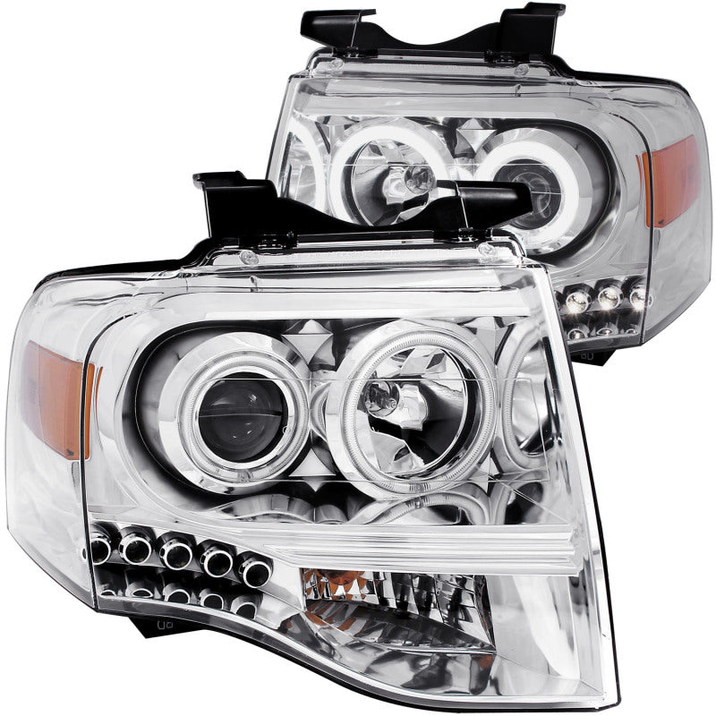 ANZO 2007-2014 Ford Expedition Projector Headlights Chrome Headlights ANZO
