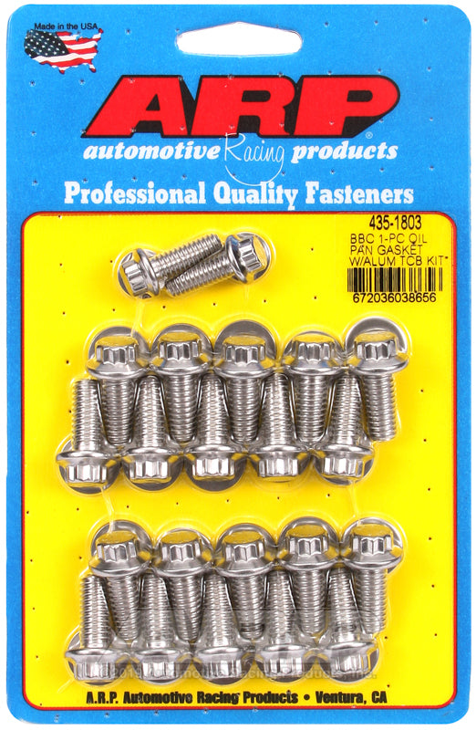 ARP BB Chevy1-pc Oil Pan Gasket w/ Alum Timing Cover 12pt Bolt Kit Hardware Kits - Other ARP