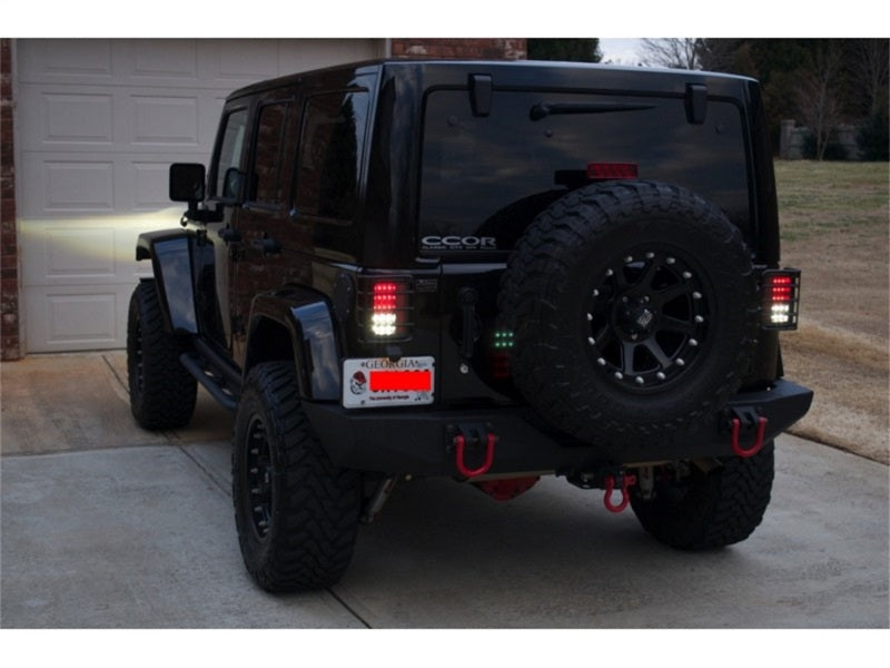 Spyder Jeep Wrangler 07-15 LED Tail Lights Black ALT-YD-JWA07-LED-BK Tail Lights SPYDER