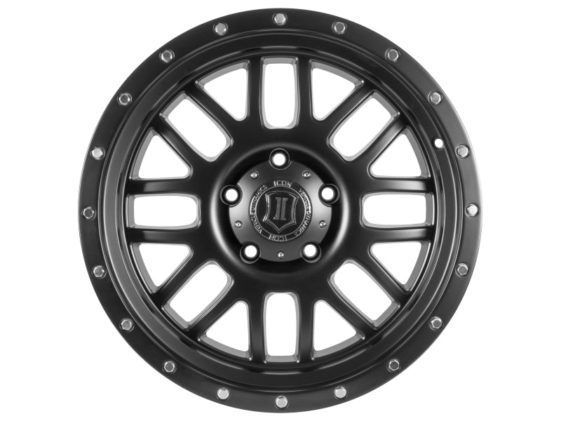 ICON Alpha 20x9 5x150 16mm Offset 5.625in BS 110.1mm Bore Satin Black Wheel Wheels - Cast ICON