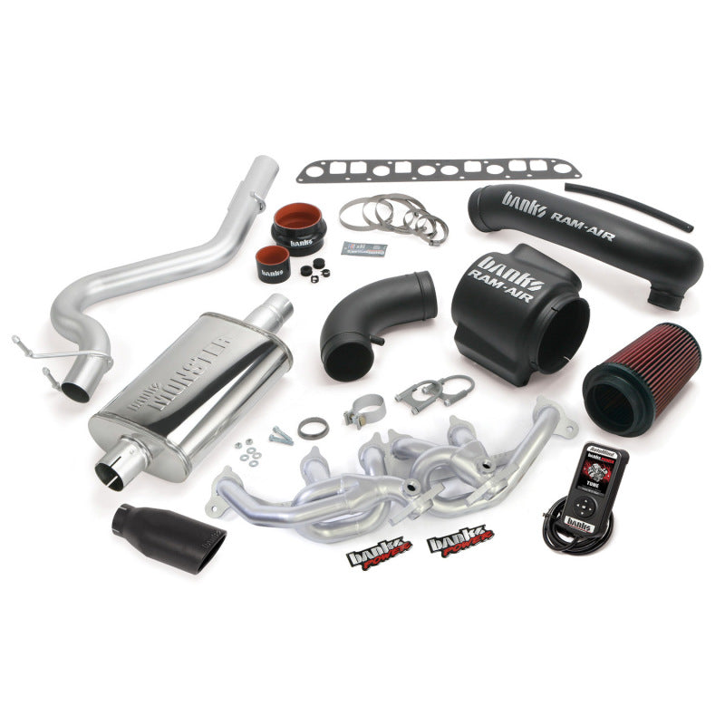 Banks Power 04-06 Jeep 4.0L Wrangler Unlimited PowerPack System - SS Single Exhaust w/ Black Tip Performance Packages Banks Power