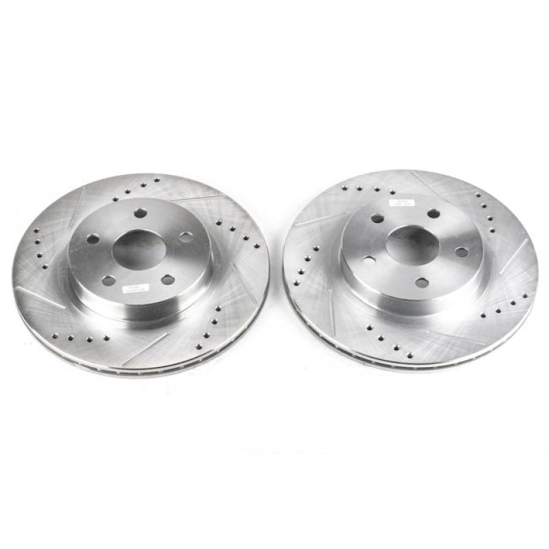 Power Stop 96-00 Toyota RAV4 Front Evolution Drilled & Slotted Rotors - Pair Brake Rotors - Slot & Drilled PowerStop
