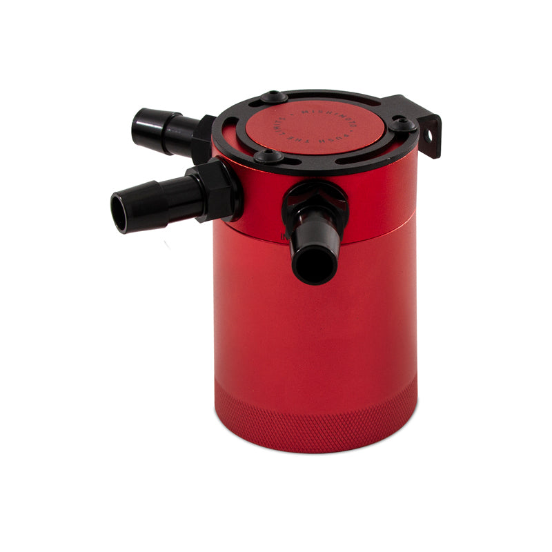 Mishimoto Compact Baffled Oil Catch Can 3-Port - Red Oil Catch Cans Mishimoto